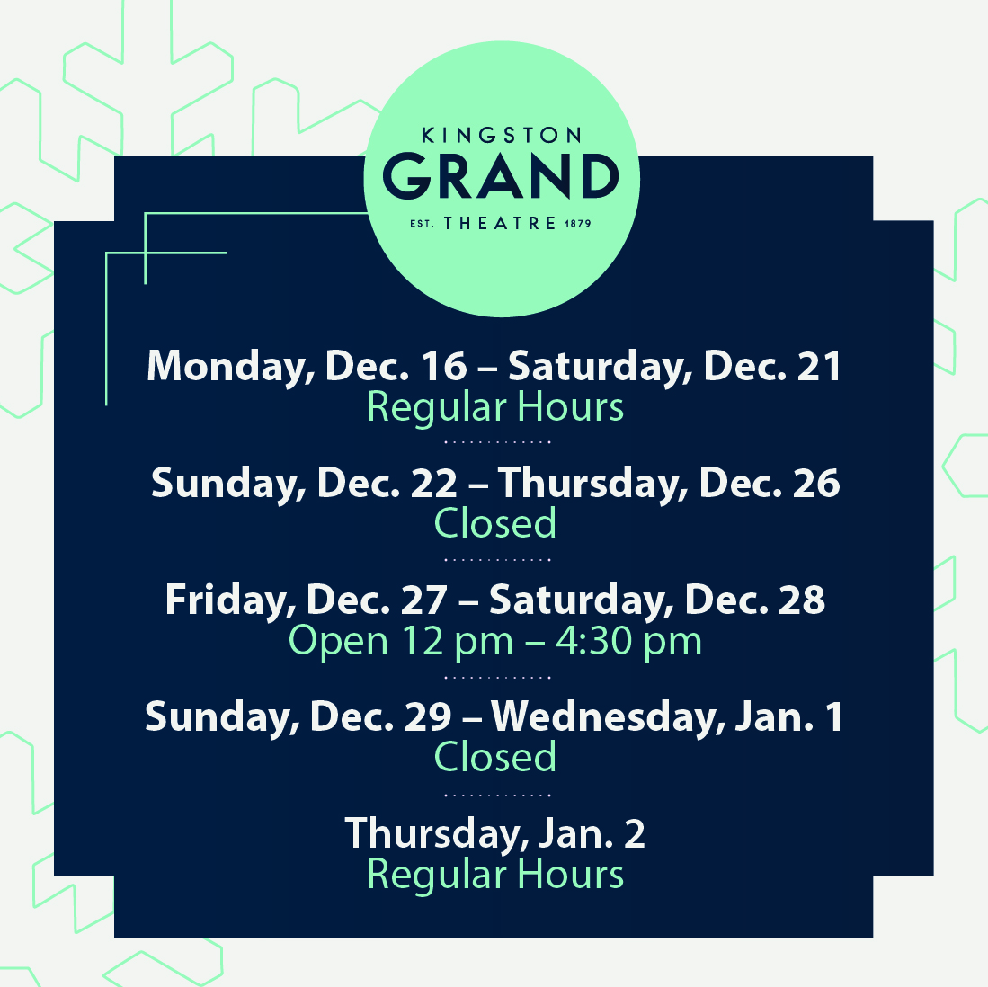 Kingston Grand Box Office Hours