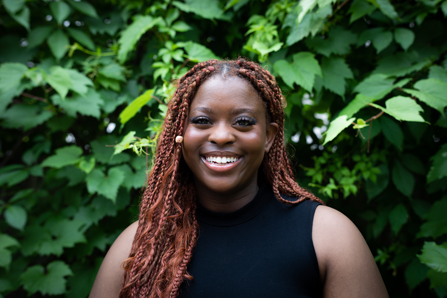 A young smiling woman looking into the camera