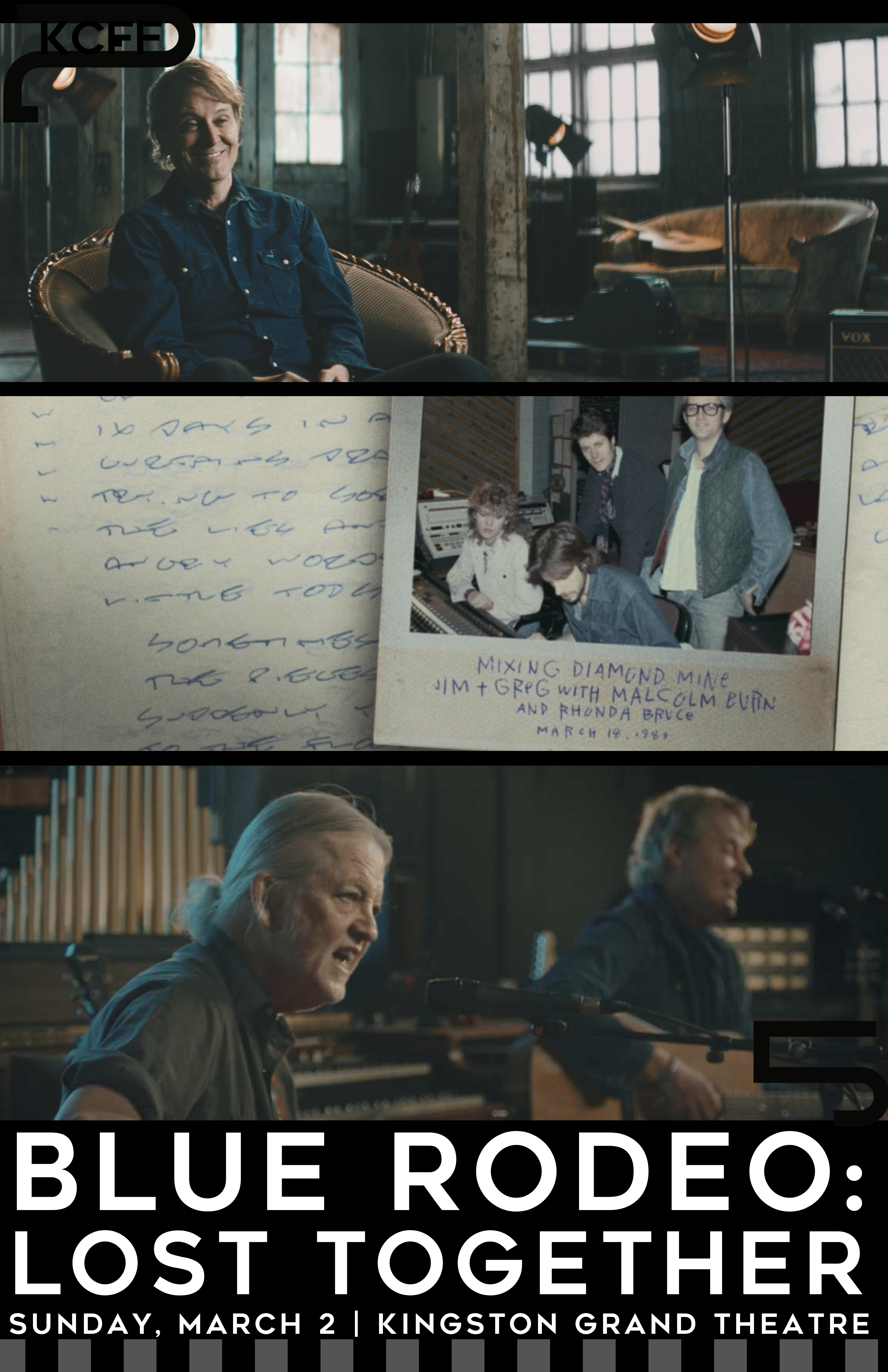 musical group Blue Rodeo collage with notes and photos