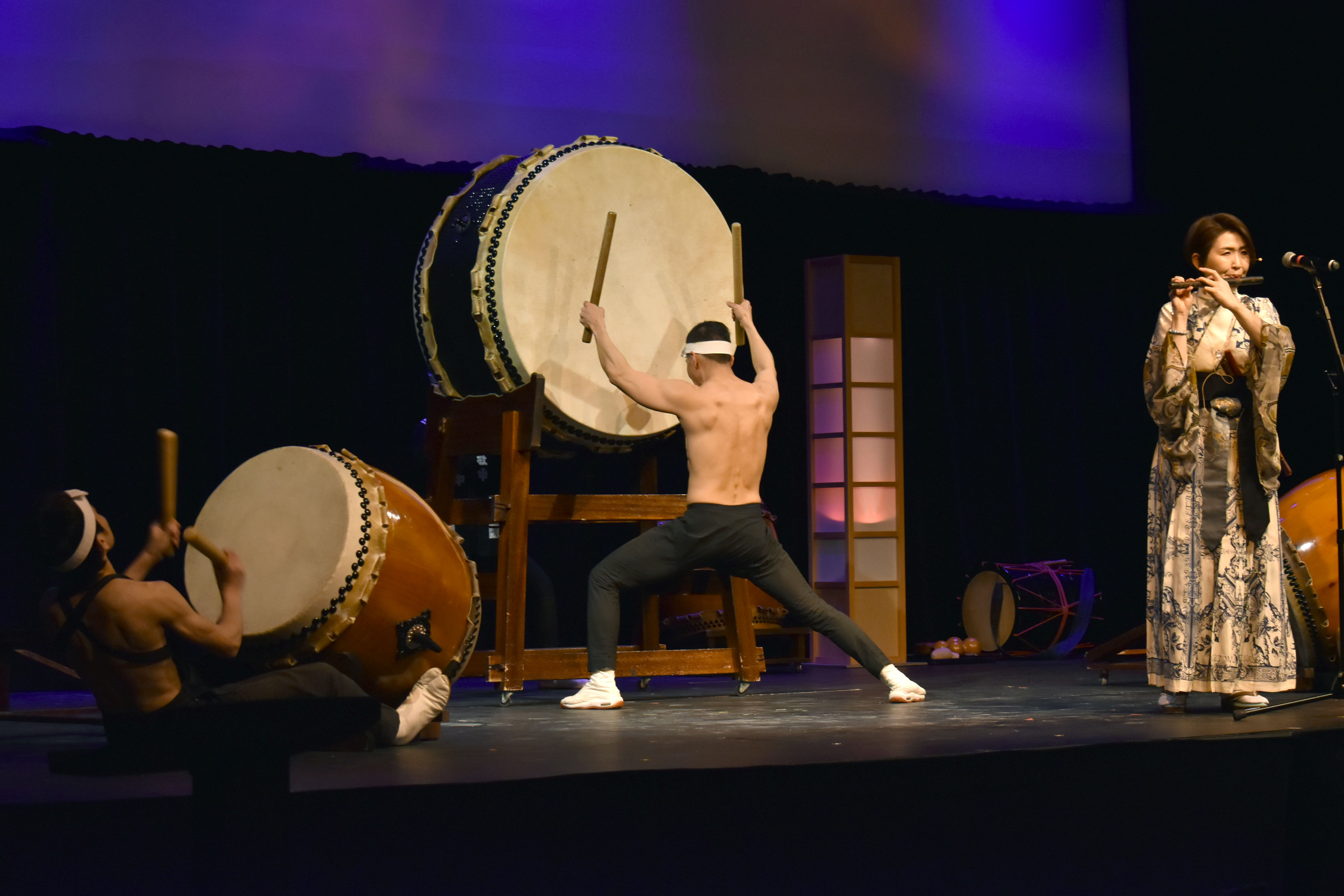 Drummers performing on stage