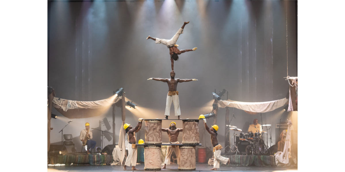 Cirque Kalabante performs acrobatic stunts on stage