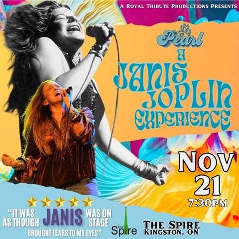a very 60's poster with the performer dressed like Janis Joplin