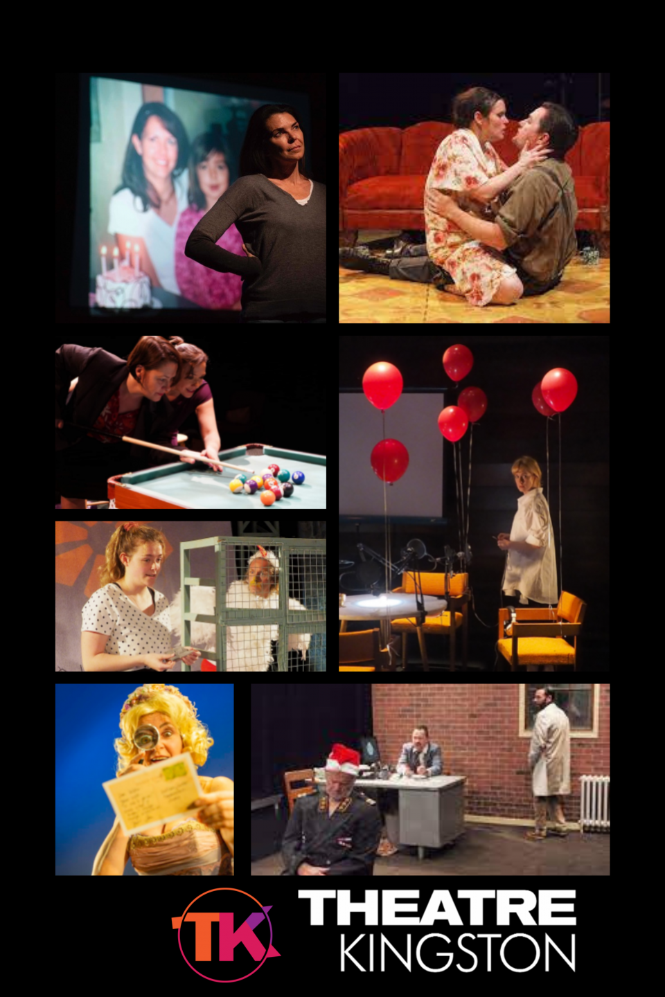 A collage of images showing various Theatre Kingston productions