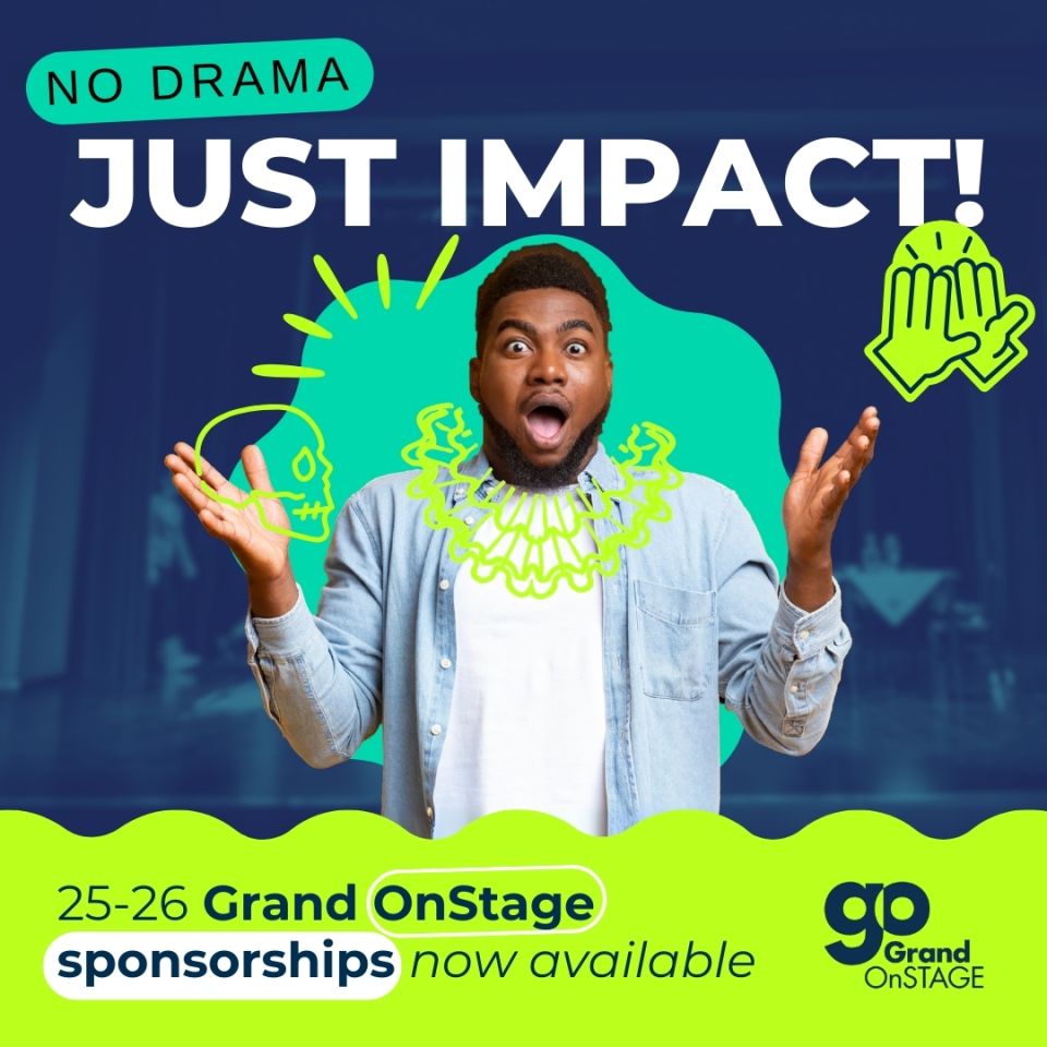 An image of a man with his mouth open that says "No Drama, Just Impact!"