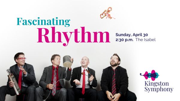 Fascinating Rhythm - MW7 TorQ Percussion Quartet with intruments, in a line