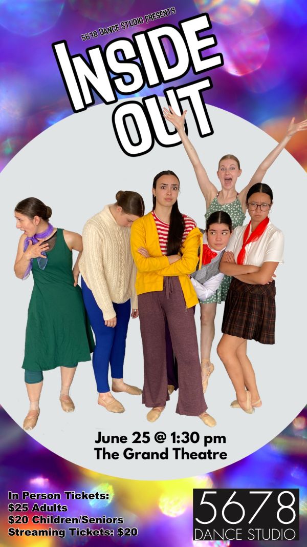 Inside Out - Online Streaming dancers dressed as the characters from Inside Out (emotions)