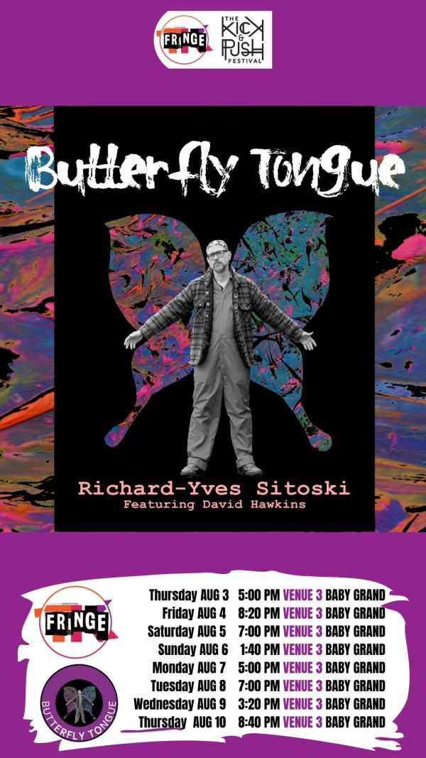 Butterfly Tongue Poster showing times of event in Baby Grand